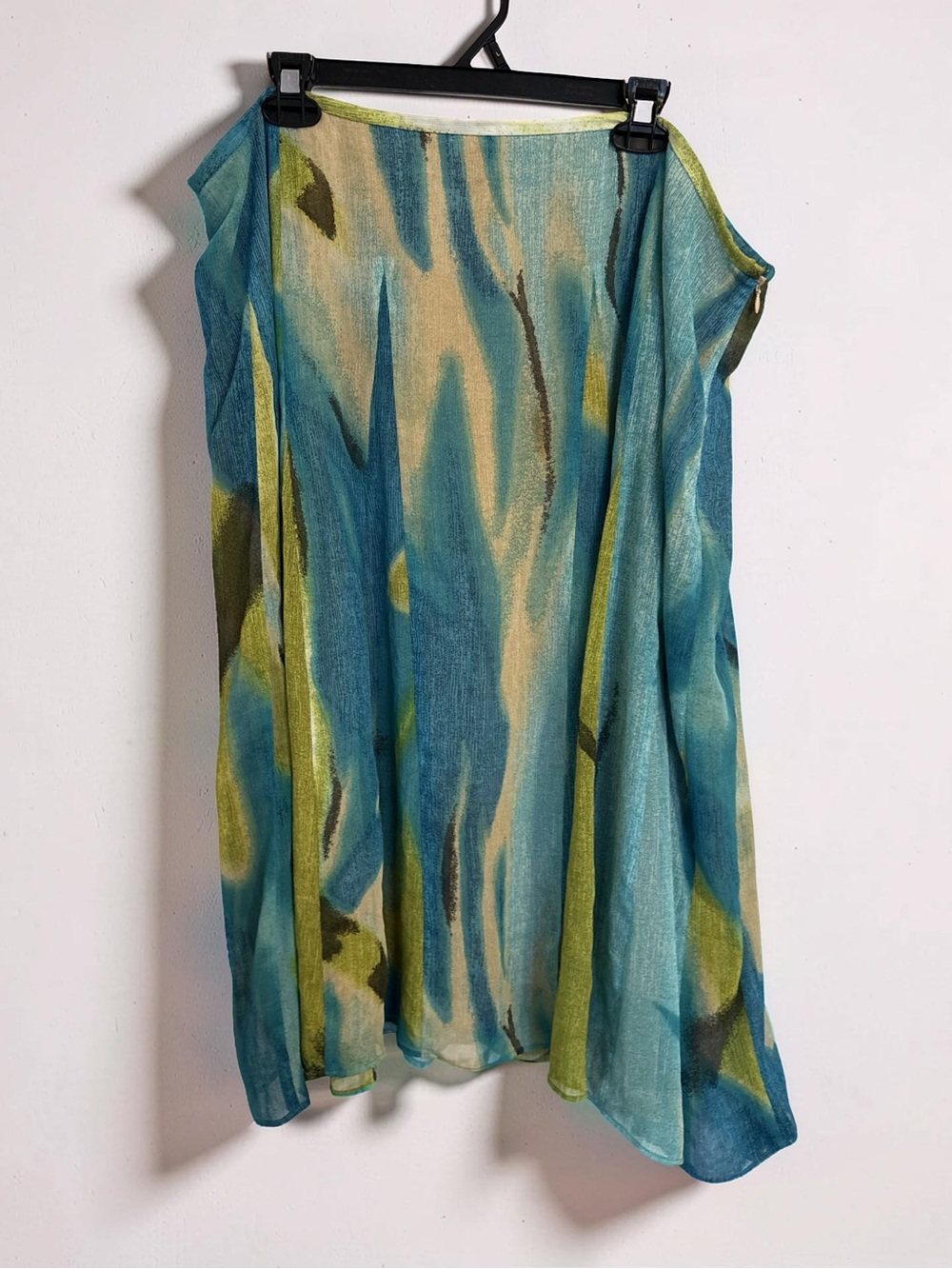Blue & Green Floral Maxi Skirt | Flowy Cottagecore Boho Skirt | Romantic Summer